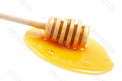 Honey and wooden drizzler