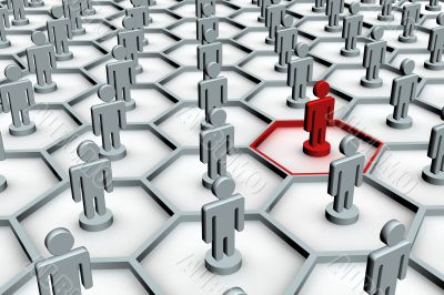 Conceptual image of teamwork. 3D image.