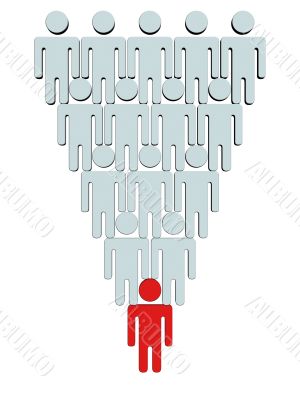 Conceptual image of teamwork. 3D image.