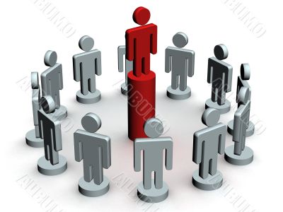 Conceptual image of teamwork. 3D image.