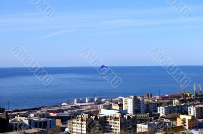 Parachute and city