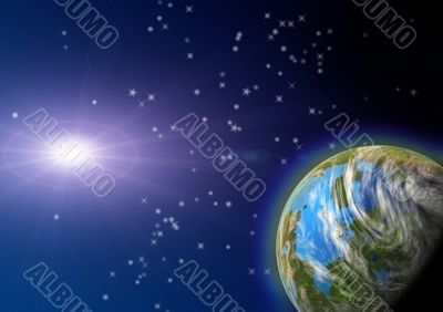 Planets in a space.