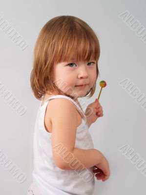 Girl wit candy.