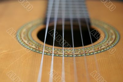macro of acoustic guitar