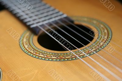 macro of acoustic guitar