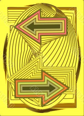 to the right and left.