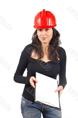 Smiling female architect