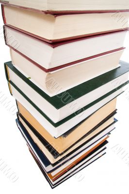 Pile of books isolated on a white