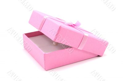 opened pink gift box