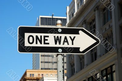 One way road sign