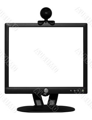 Isolated LCD Computer Monitor with Webcam (with Clipping Paths)