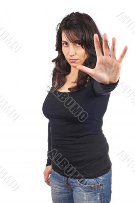 Woman stop