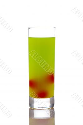 Fresh kiwi juice with cherries