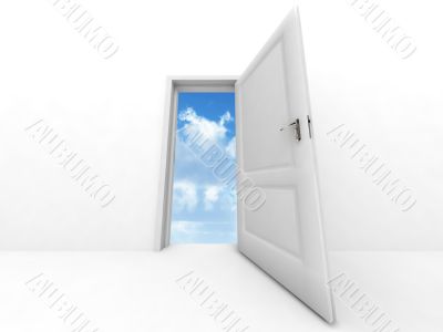 opened to sky door
