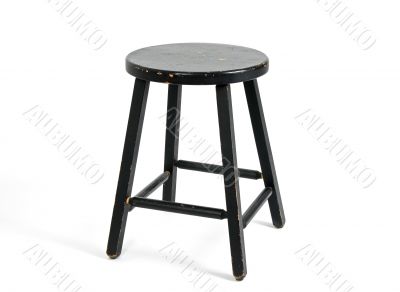 Painted black wooden stool