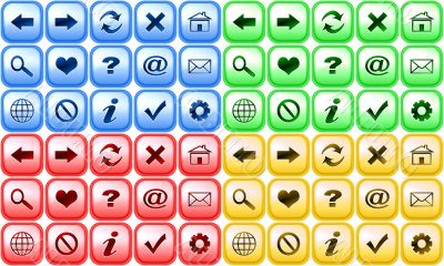 Set of color buttons for internet browser