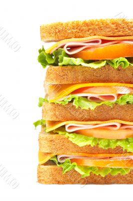 Healthy ham big sandwich
