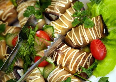 Salad from an eggplant