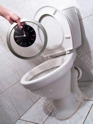 Clock in toilet