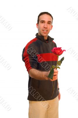 Male Holding A Rose