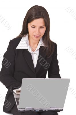 Working on a laptop