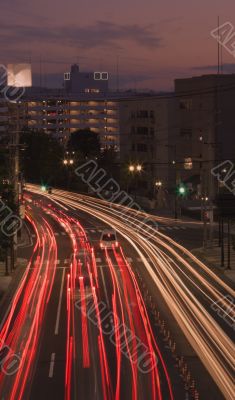 Late sunset in the city