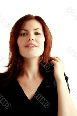 Girl on white