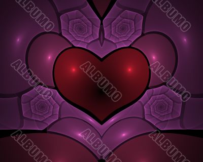 Heart shape and roses