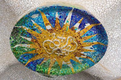 Parc guell mosaic on ceiling 1