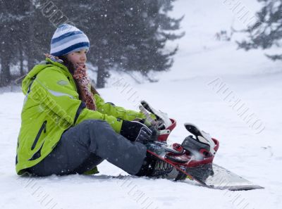 beautiful snowboarder girl