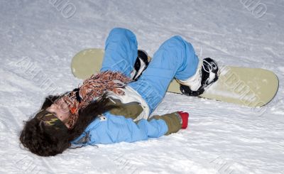 health lifestyle image of young snowboarder girl