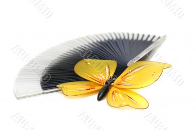 butterfly on a fan