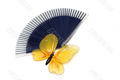 butterfly on a fan