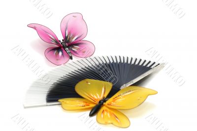 butterfly on a fan