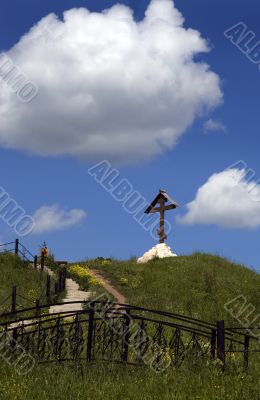 Cross and blue sky