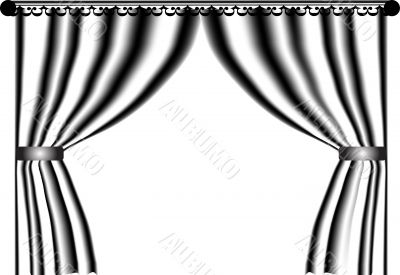 Black and white curtain