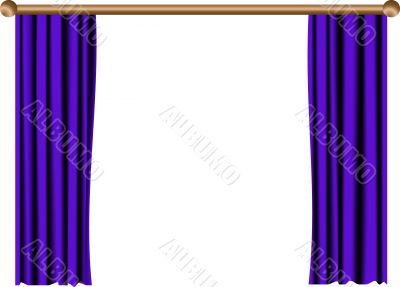 Open blue curtain