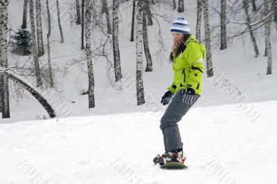 health lifestyle image of young snowboarder girl