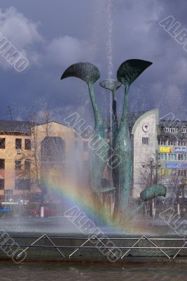 Rainbow in a fountain