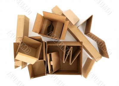 Cardboard boxes, view from top