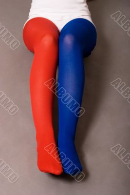 Blue and  red  legs