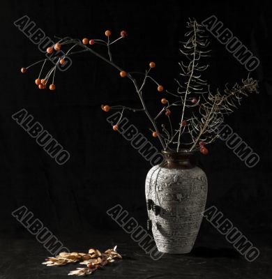 Decoration with apple branches in jug