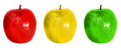 Three coloured apples