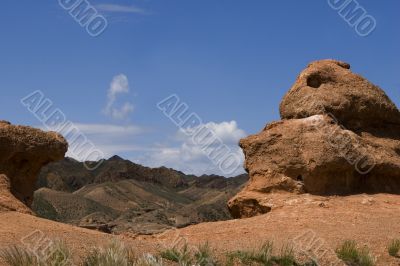 Canyon and blue clean sky