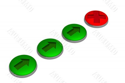 Set of buttons. 3D image.