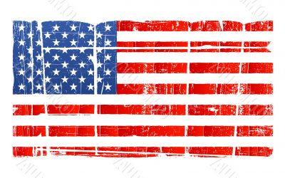 Distressed American national flag