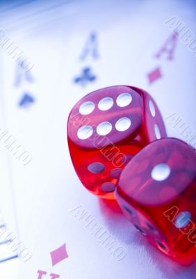Dice on cards