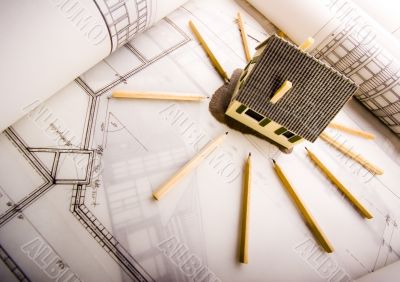 House blueprints close up