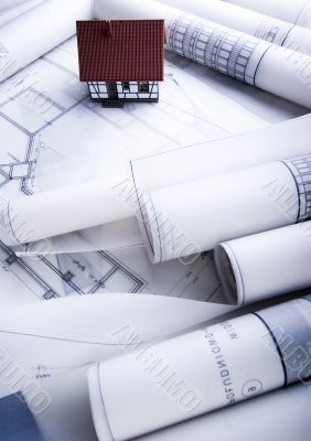 House blueprints close up