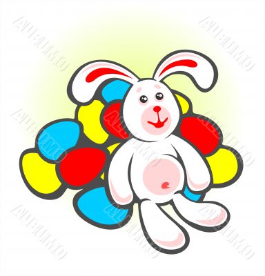 bunny and easter eggs